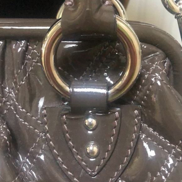 Marc Jacobs Stam Bag Gray Quilted Patent Leather - Picture 7 of 14